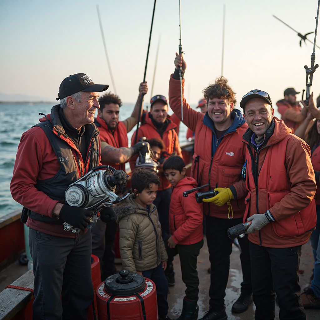 Gruppo di pescatori partecipanti al torneo