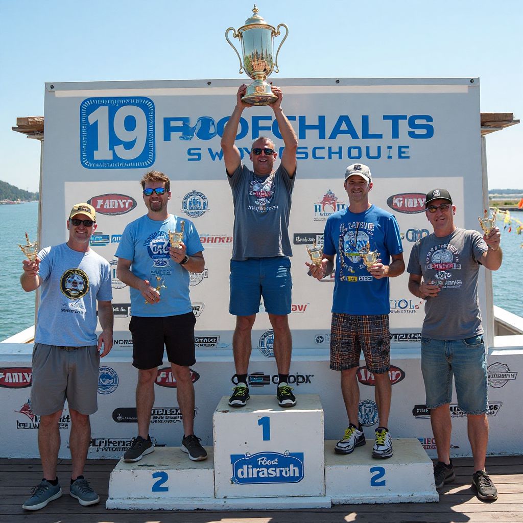 Premiazione di un pescatore vincitore del torneo