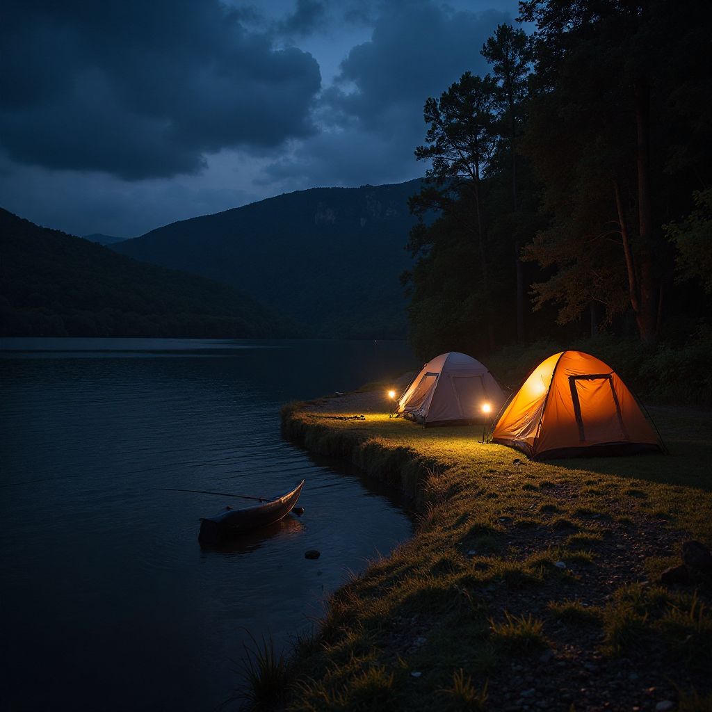 Competizione di pesca alla carpa su lago